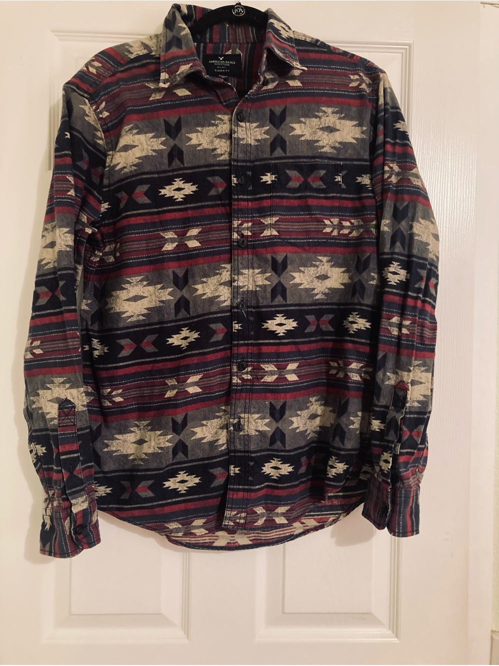 American Eagle Aztec Print Button Up Shirt